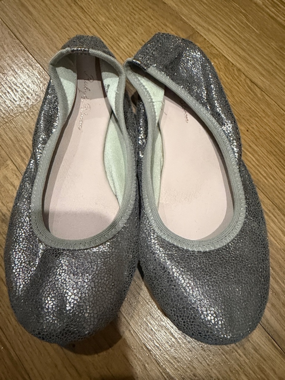 Silver Ballet Flats